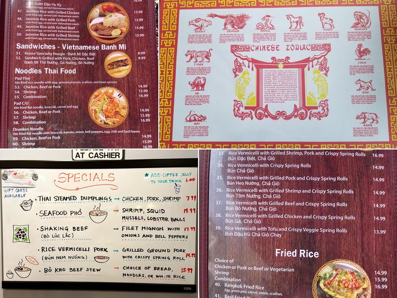Pho Bowl Menu