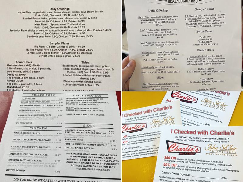 Charlie's BBQ & Bakery Menu