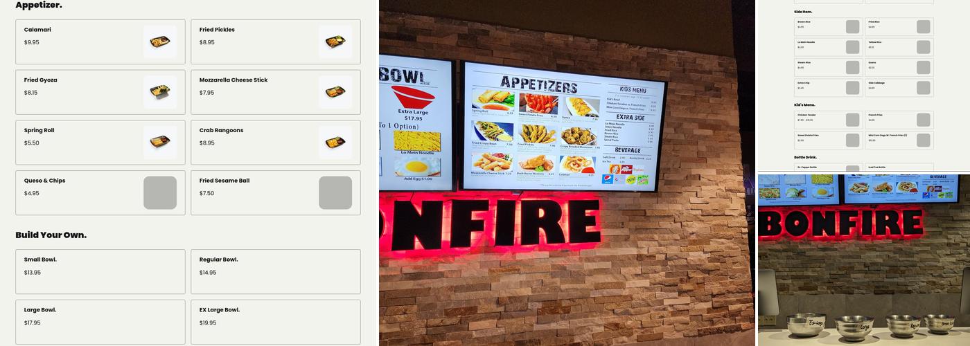 Bonfire mongolian grill Menu