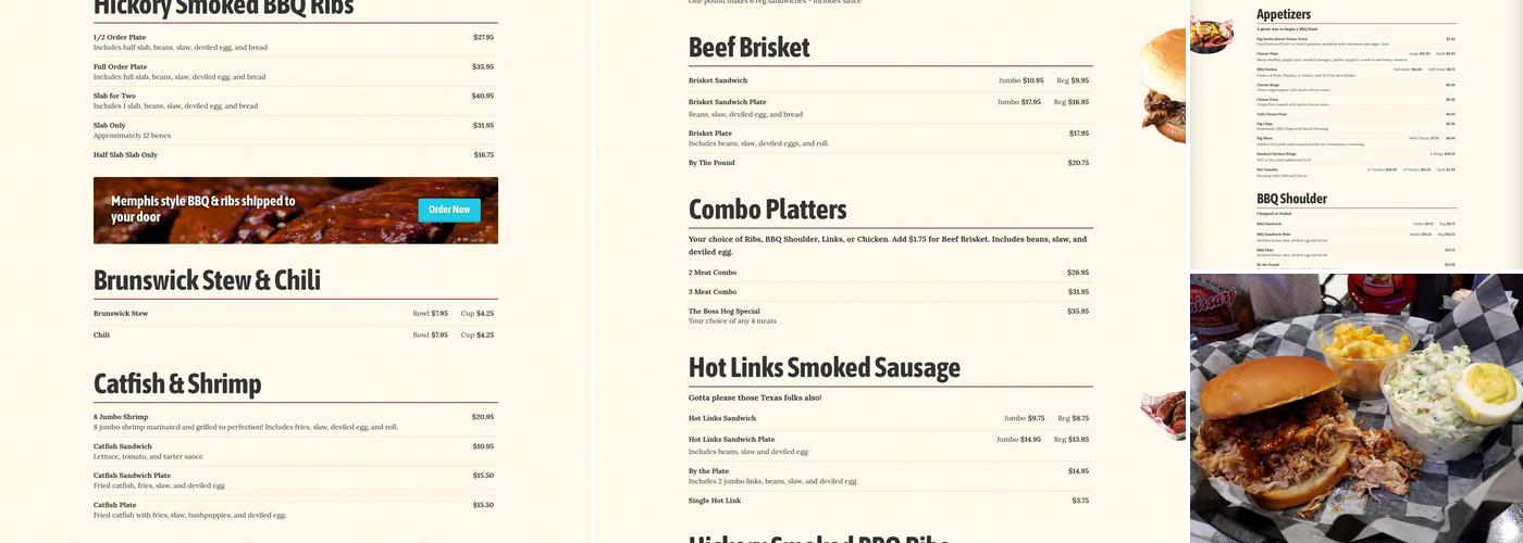 Collierville Commissary Menu