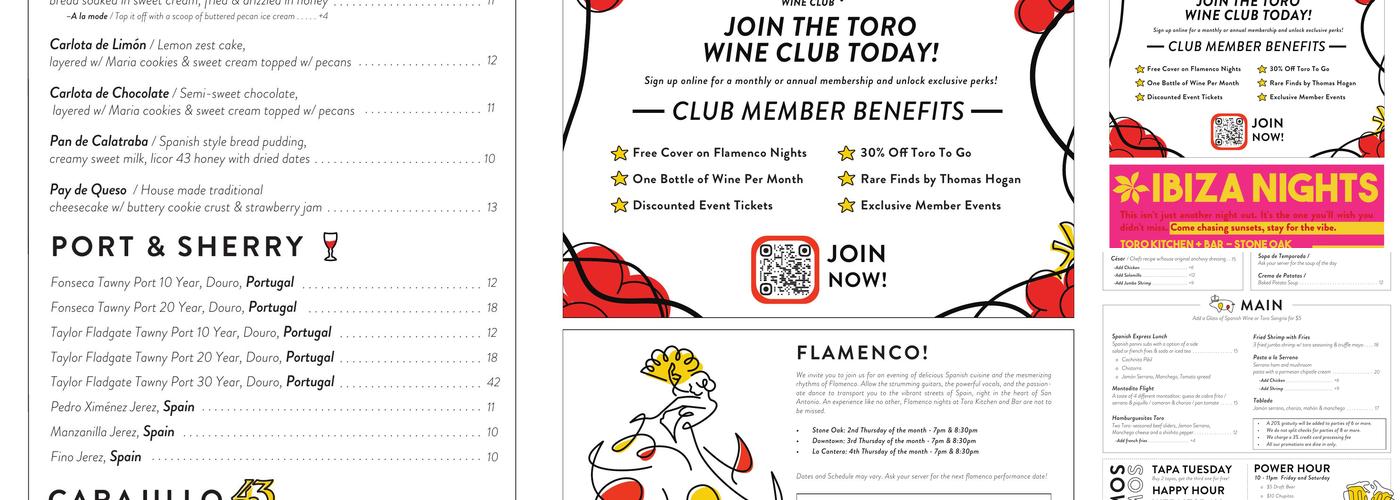 Toro Kitchen + Bar Menu