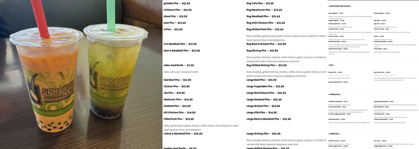 Sprout's Springroll & Pho Menu