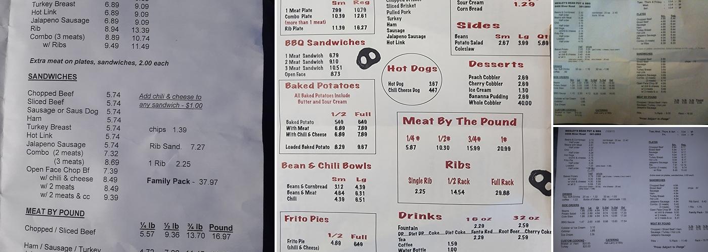Bean Pot & BBQ Menu