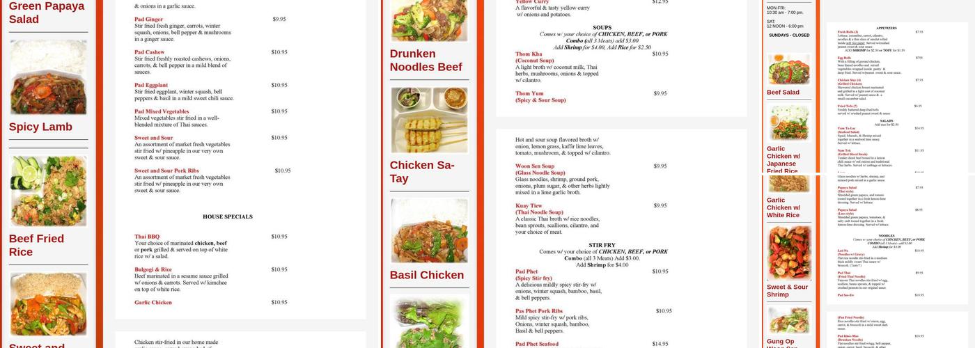 Thai Express Menu
