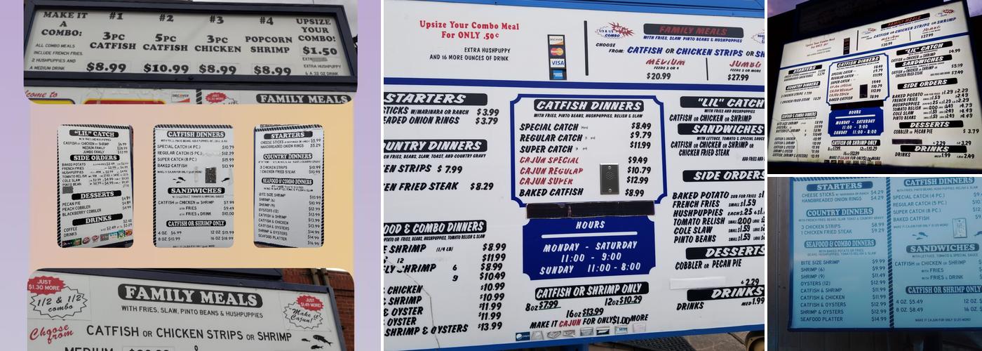 Catfish King Menu