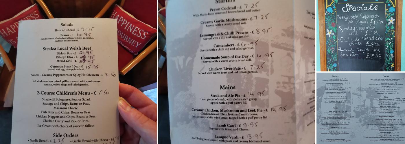 Cross Inn Menu