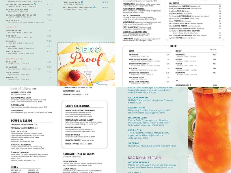 Pappadeaux Seafood Kitchen Menu