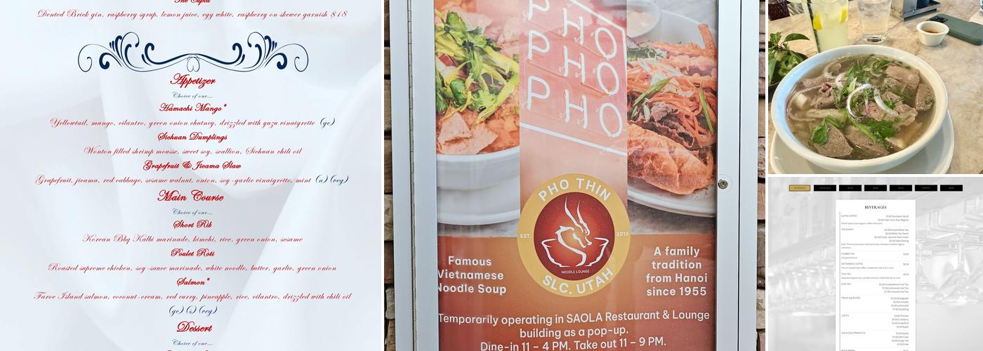 SAOLA Restaurant and Lounge Menu