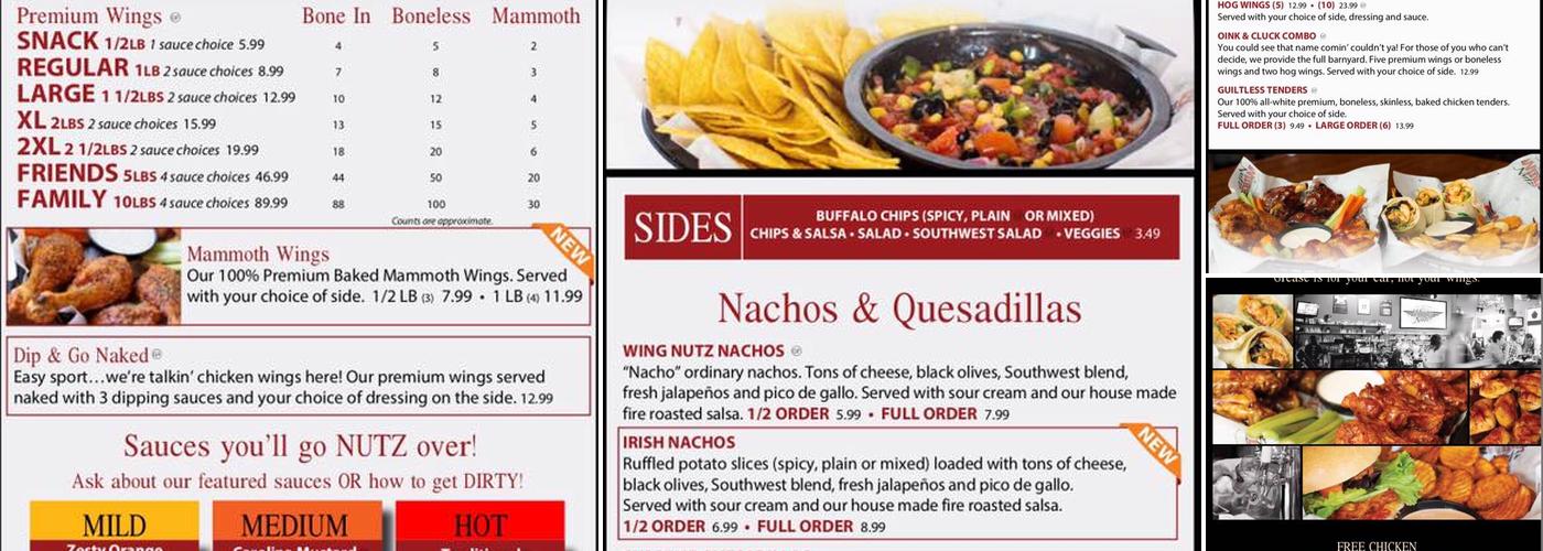 Wing Nutz Menu