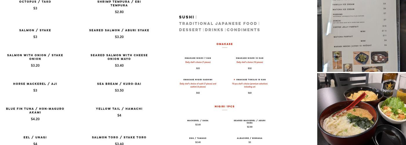 Sushi Ki-ichi Menu