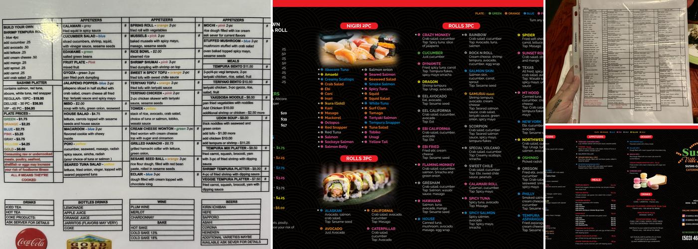 Sushiville Menu