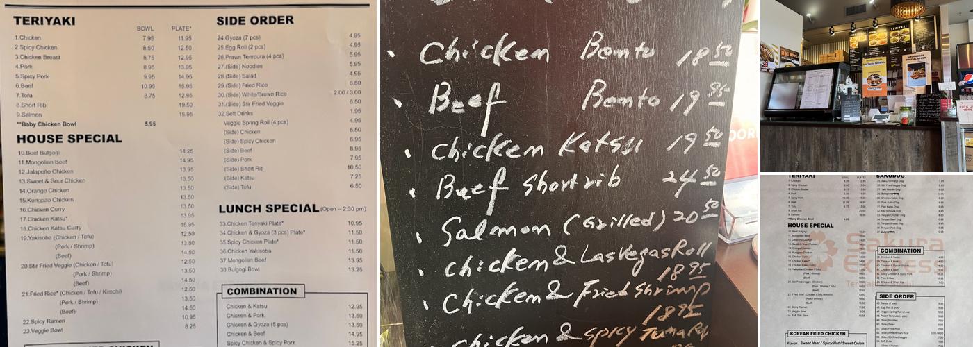 Sakura Express Menu