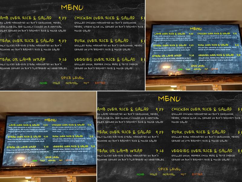 Box'd Kitchen Menu
