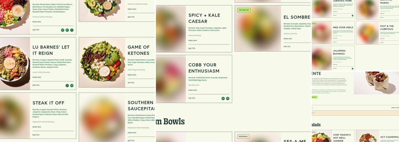 Evergreens Menu