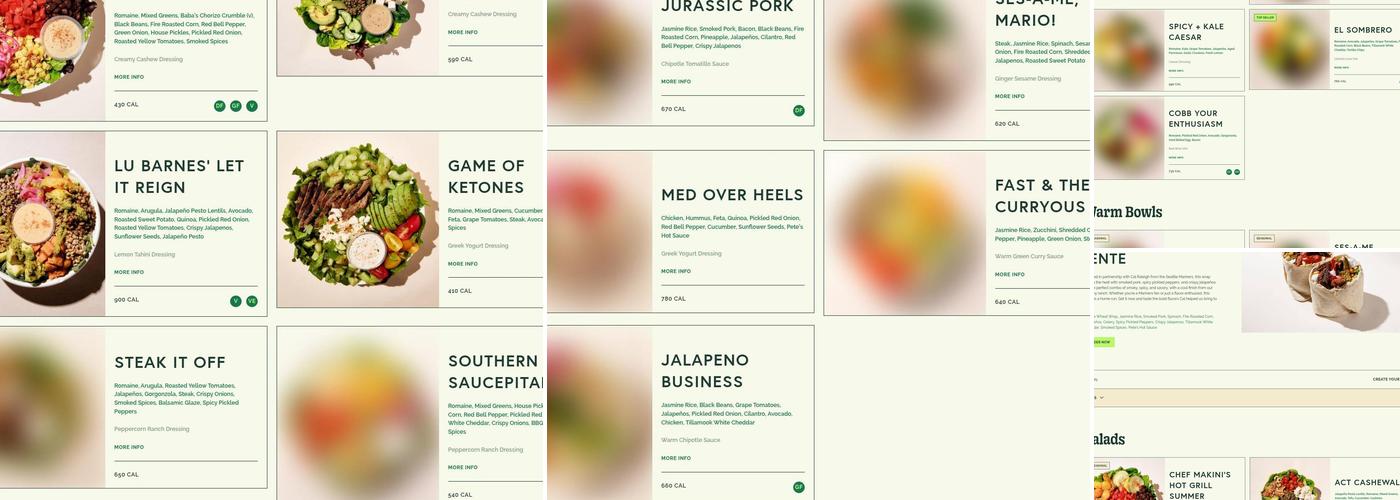 Evergreens Menu