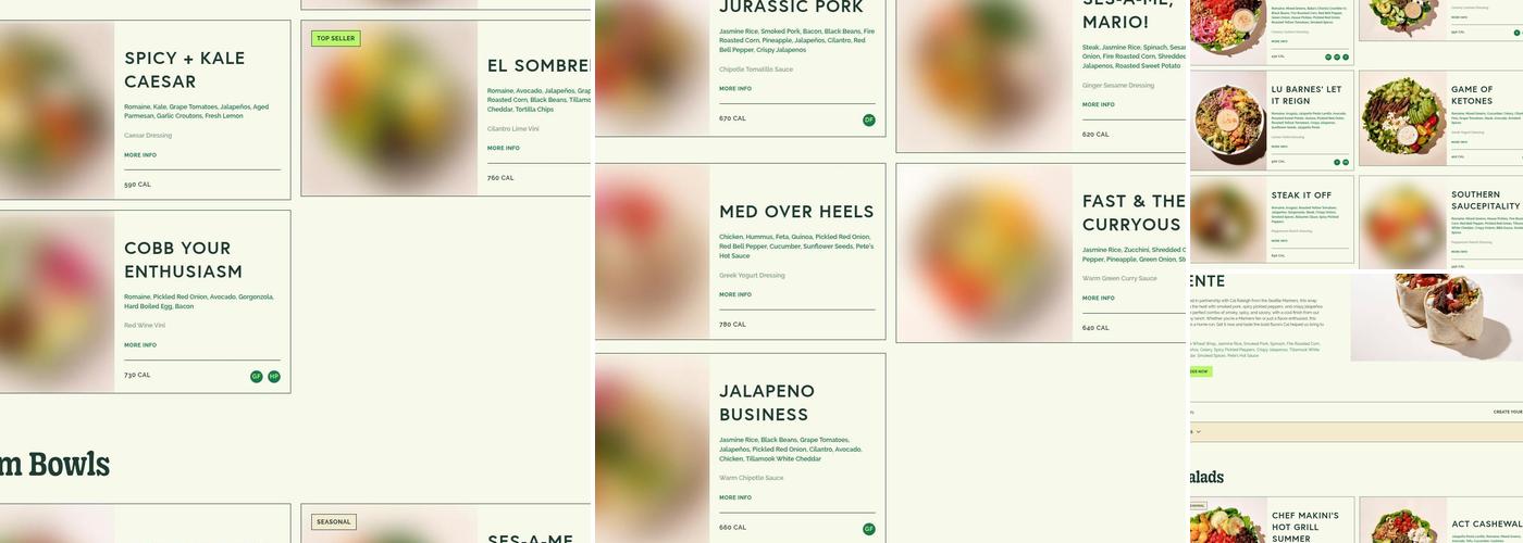 Evergreens Menu