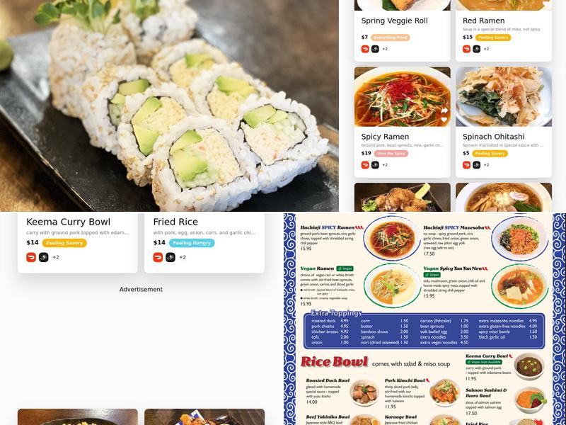 Hachioji Craft & Vegan Ramen Menu