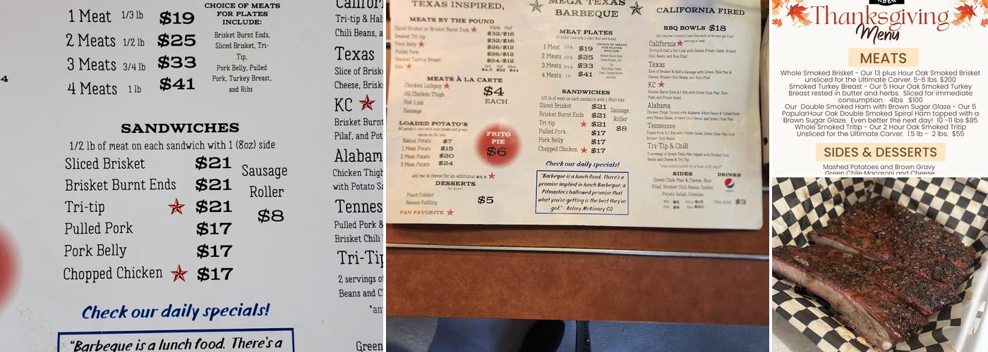 MEGA Texas Barbeque Menu