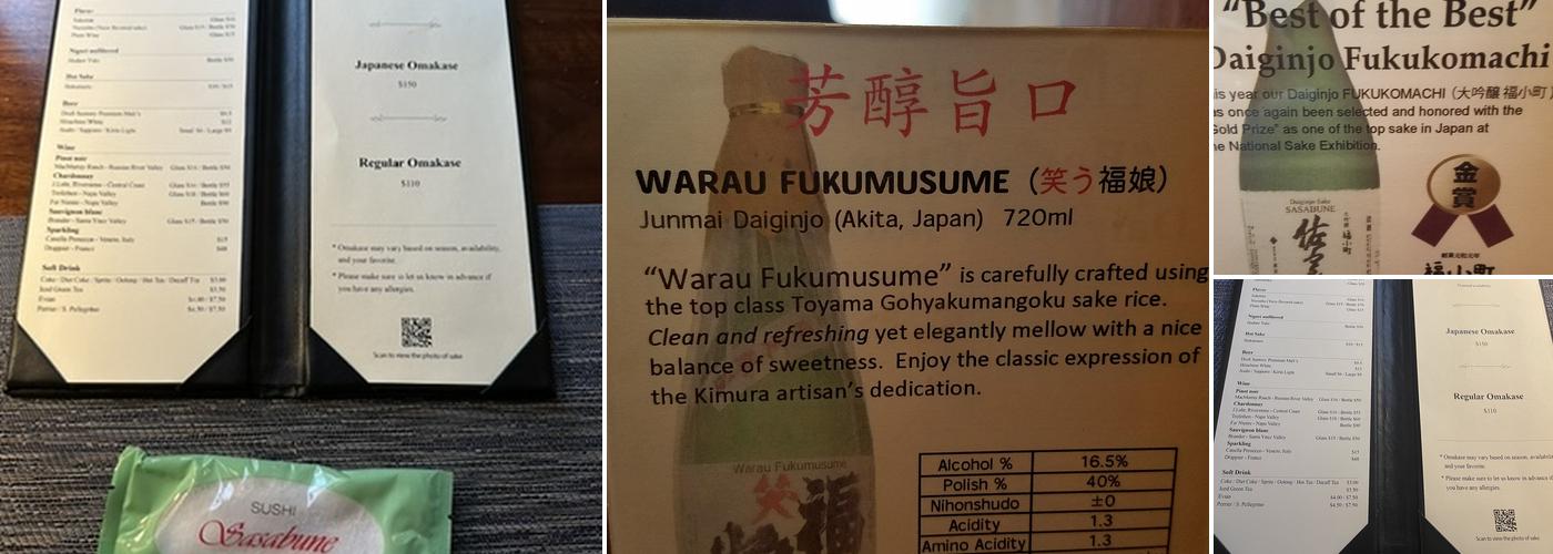 Sasabune Glendale Menu