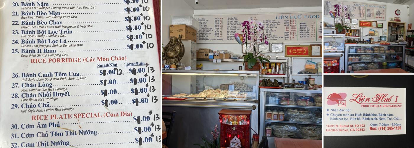 Liên Huế 1 Food To Go Menu