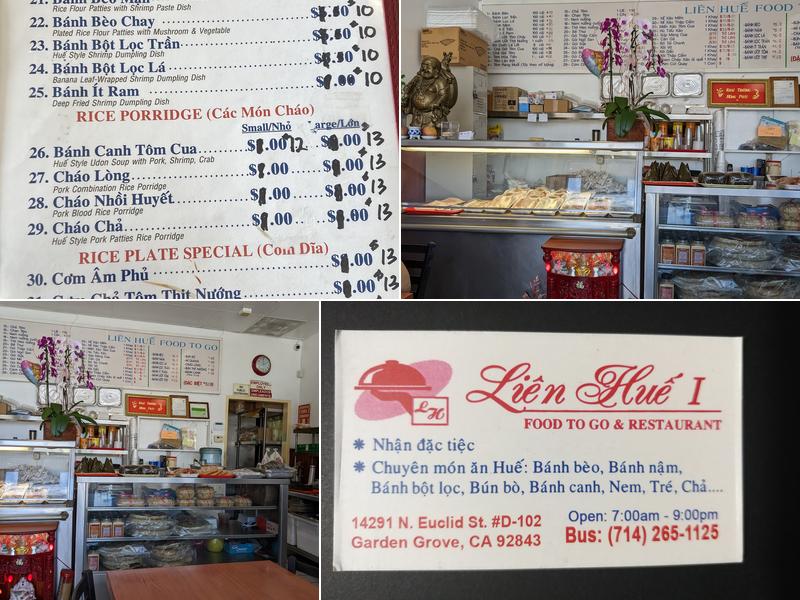 Liên Huế 1 Food To Go Menu