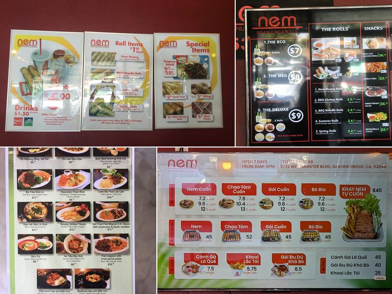 NEM Menu