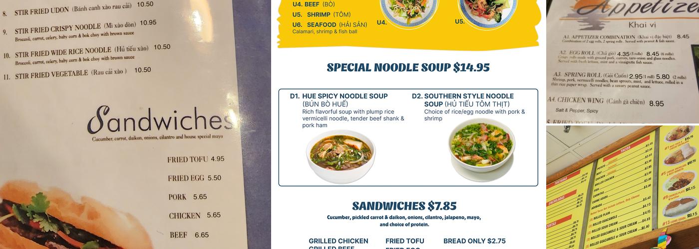 Pho Oceanside Menu