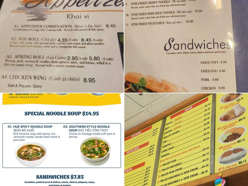 Pho Oceanside Menu