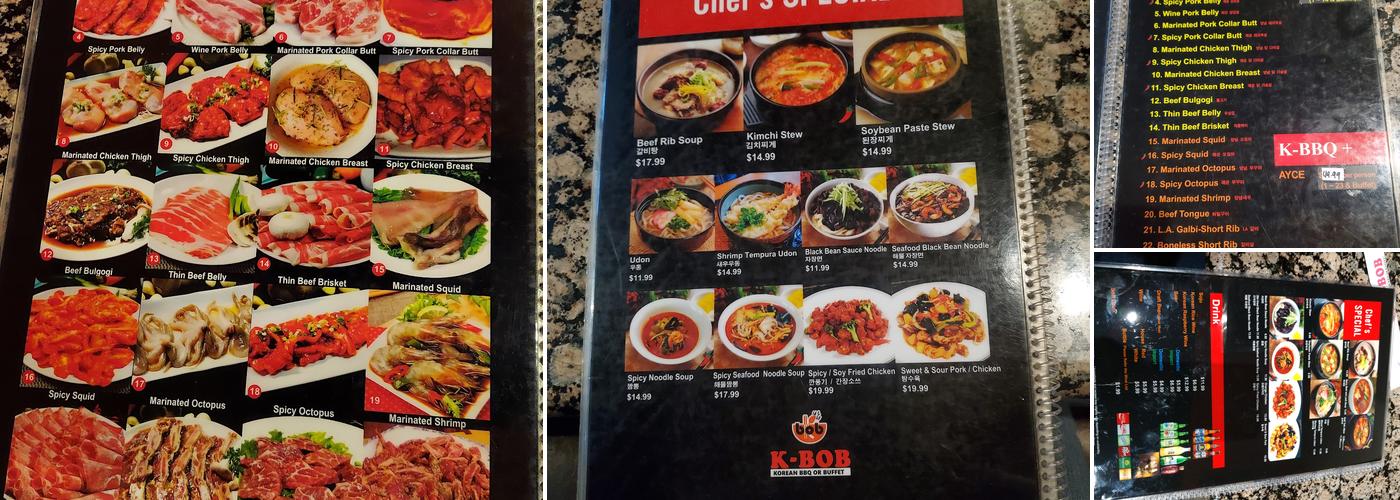 K-BOB Menu