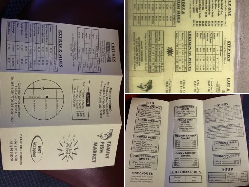 Family Fish Market Menu