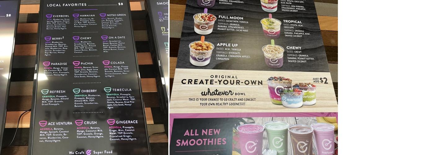 Everbowl - Temecula Menu