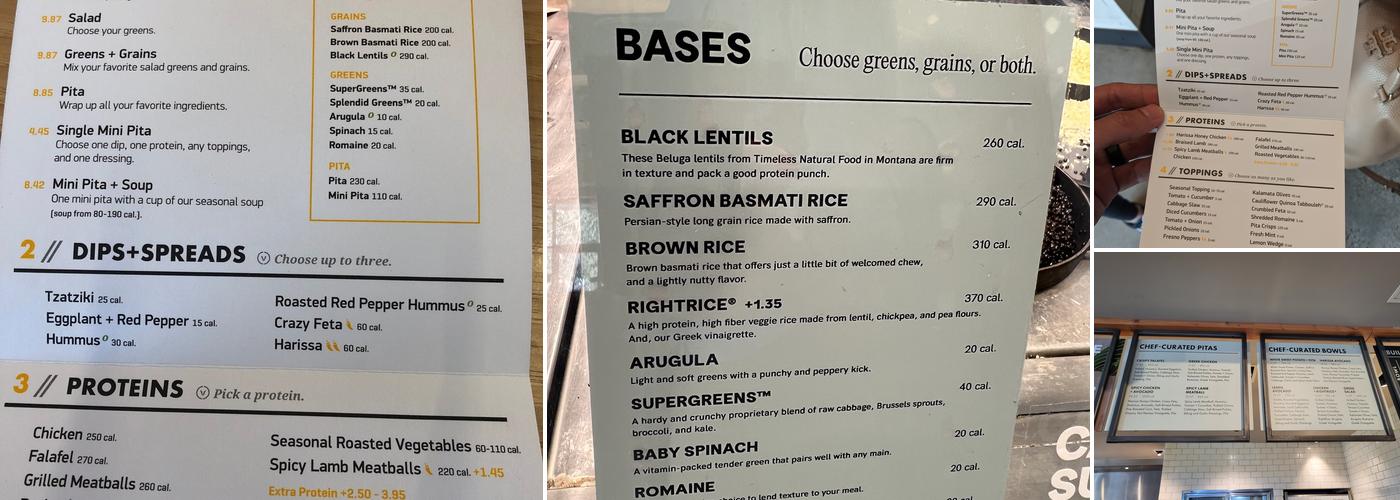 CAVA Menu