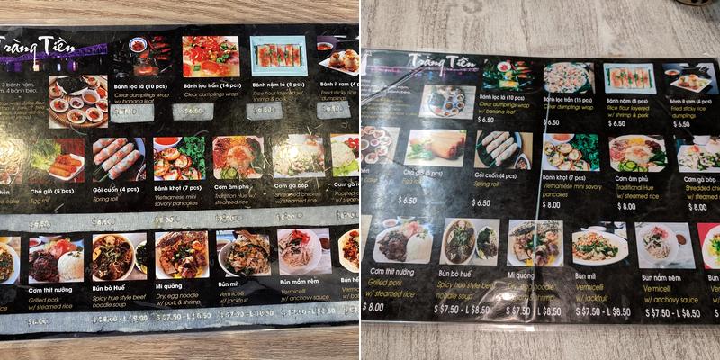 Trang Tien Menu