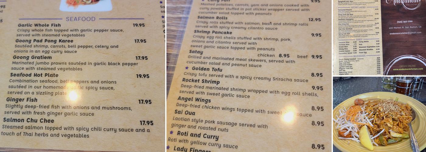 Andaman Thai Menu
