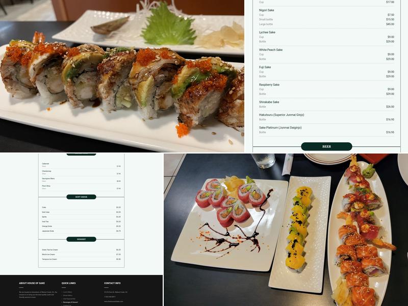 House of Sake Menu