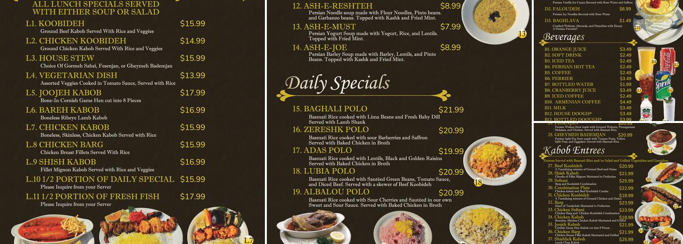 Miras Grill Menu