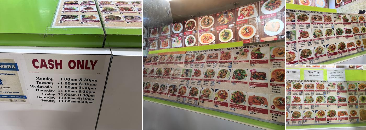 Star Thai Menu