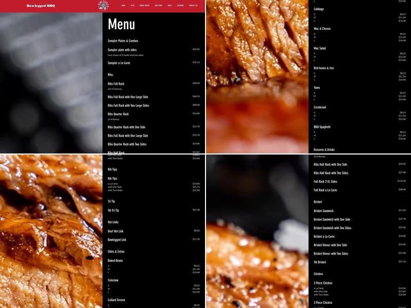 Bowlegged B.B.Q Menu