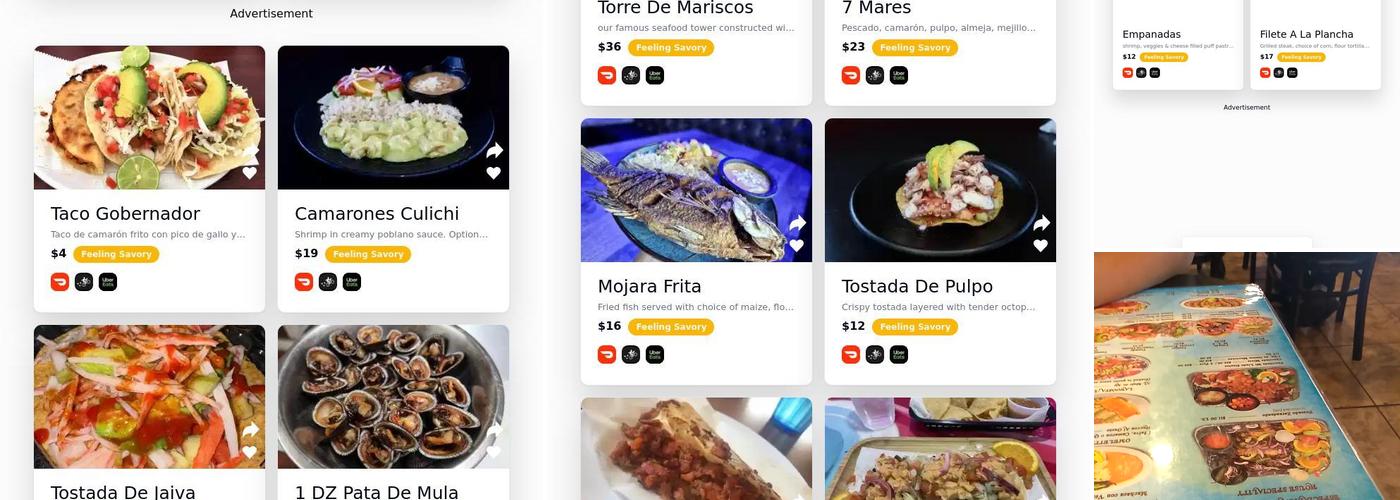 Mariscos Mi Lindo Sinaloa Menu