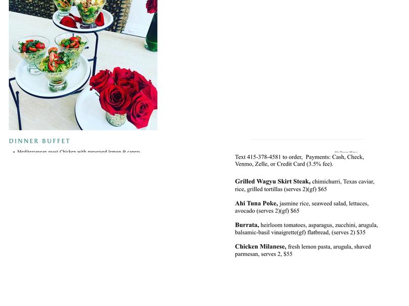 Bella Luxe Catering Menu