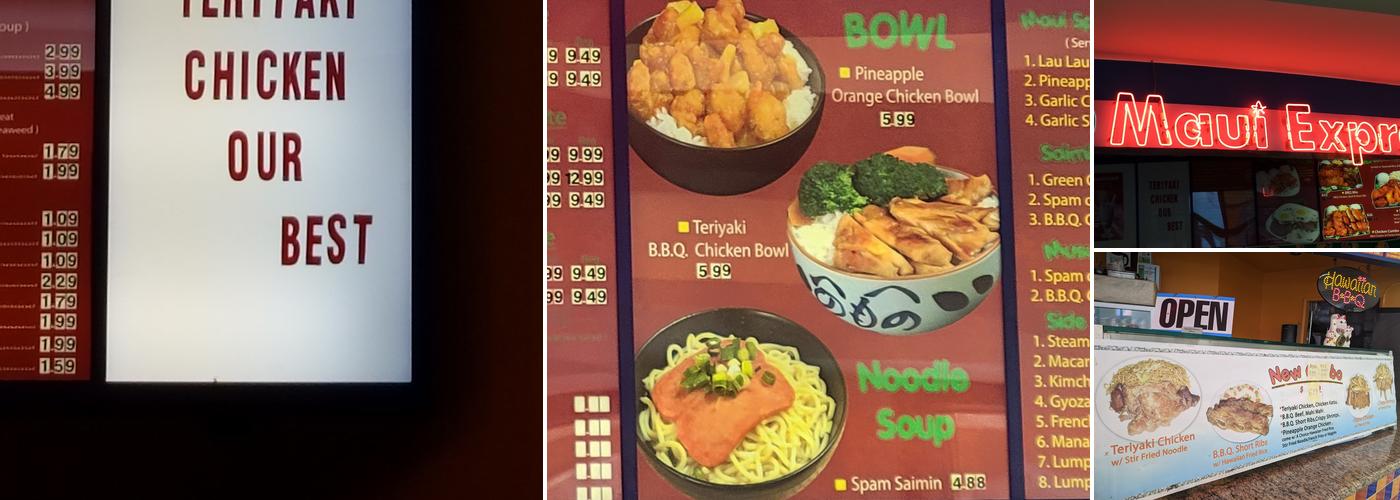 Maui Express Menu