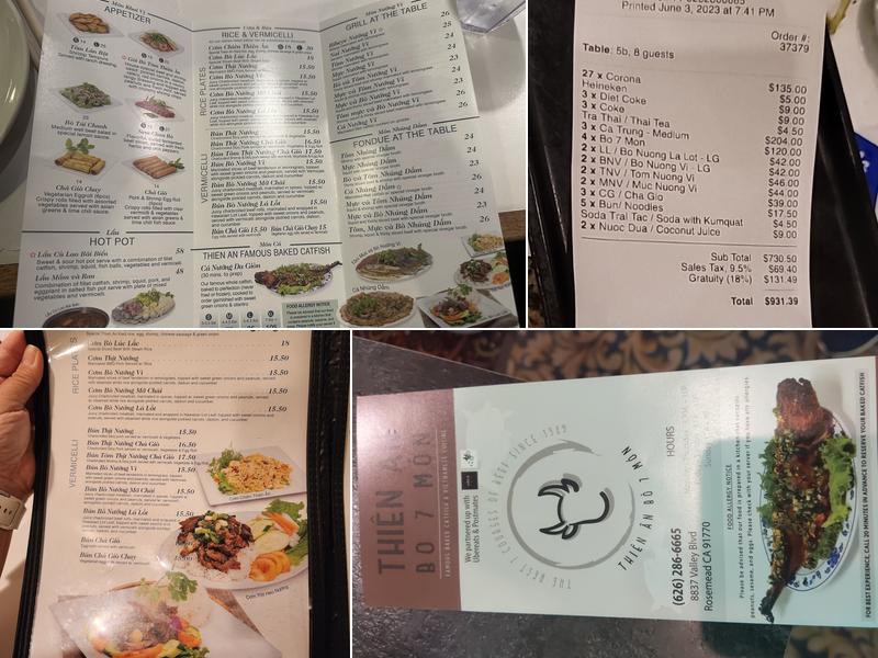 Thien An Bo 7 Mon Menu