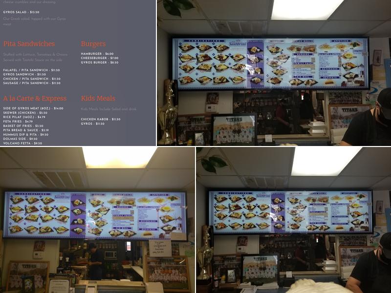 Larry's Santorini Greek Food Menu