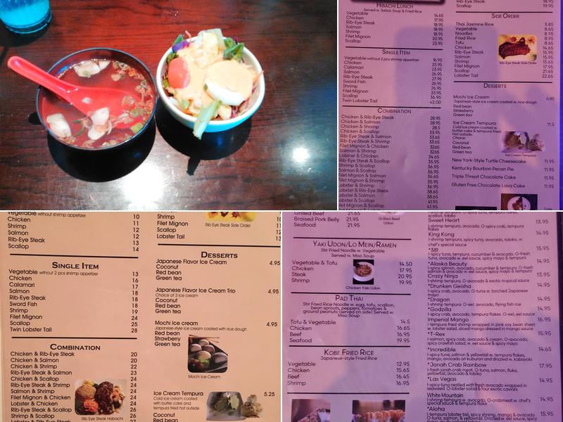 Kobe Japanese Grill Menu