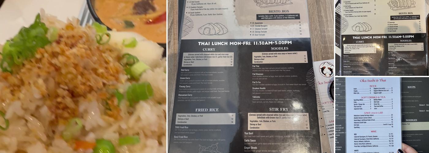 OKA Sushi & Thai, Ramen Menu