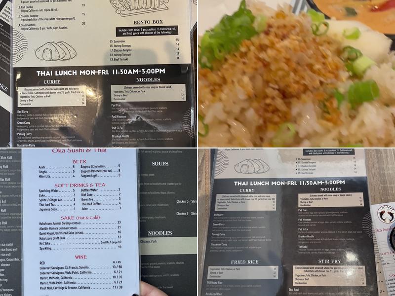 OKA Sushi & Thai, Ramen Menu