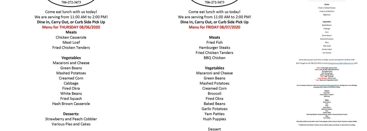 The Engine Room Menu