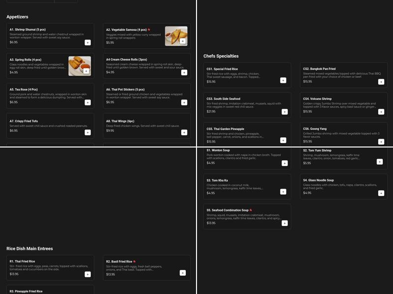 Thai Garden Menu