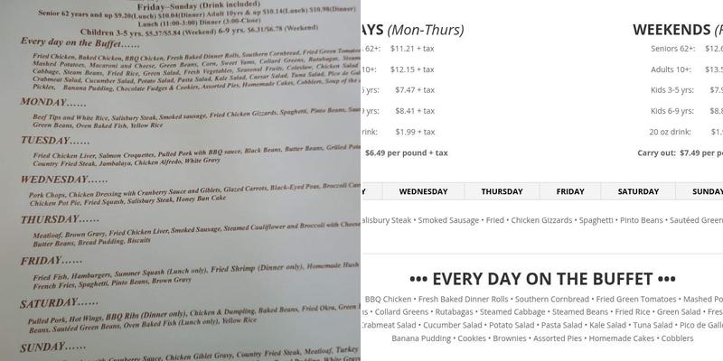 Fried Tomato Buffet Menu