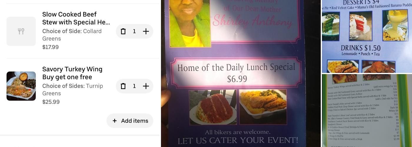 Talk of the Town Soul Food Menu